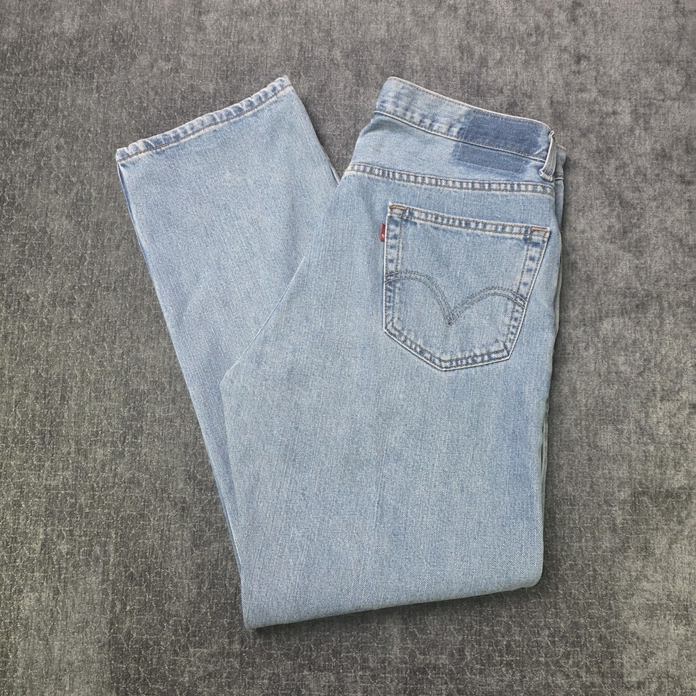 Vtg Y2K Levis 505 Jeans Mens 36x30 (34x30) Light Wash 100% Cotton Regular Fit